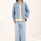 DENIM TOP WITH COLLAR DETAIL