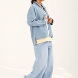 DENIM TOP WITH COLLAR DETAIL