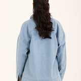 DENIM TOP WITH COLLAR DETAIL