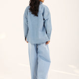 DENIM TOP WITH COLLAR DETAIL