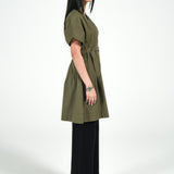 DRESS WITH PLEATS DETAIL