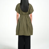 DRESS WITH PLEATS DETAIL