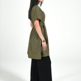 DRESS WITH PLEATS DETAIL