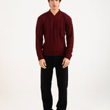 RELAXED FIT CABLE KNIT SWEATER