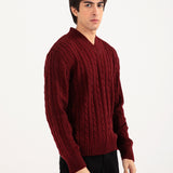RELAXED FIT CABLE KNIT SWEATER
