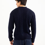 RELAXED FIT CABLE KNIT SWEATER