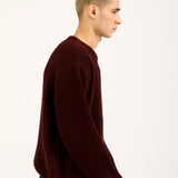 BOXY FIT HALF CARDIGAN KNIT SWEATER