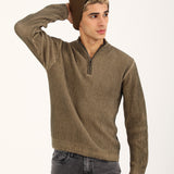 RELAXED FIT MOCK NECK SWEATER