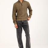 RELAXED FIT MOCK NECK SWEATER