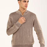 RELAXED FIT MOCK NECK SWEATER