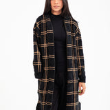KNITTED JACQUARD LONG CARDIGAN