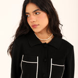 SOFT KNIT CONTRAST CARDIGAN