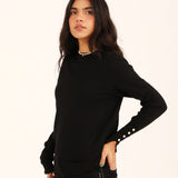 KNIT TOP WITH SLEEVE DETAIL