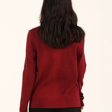 BUTTON DOWN EMBELLISHED SWEATER