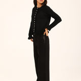 RUFFLED CROPPED CARDIGAN