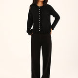 RUFFLED CROPPED CARDIGAN