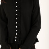 RUFFLED CROPPED CARDIGAN