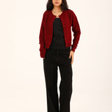 TEXTURED CROPPED CARDIGAN