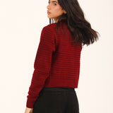 TEXTURED CROPPED CARDIGAN