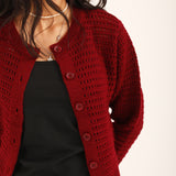 TEXTURED CROPPED CARDIGAN
