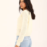 TEXTURED CROPPED CARDIGAN