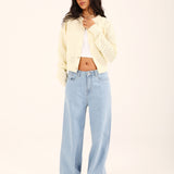 TEXTURED CROPPED CARDIGAN