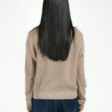 EMBROIDERED CARDIGAN WITH SCALLOPED HEM