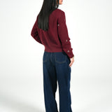 EMBROIDERED CARDIGAN WITH SCALLOPED HEM