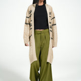 LONG JACQUARD KNIT CARDIGAN