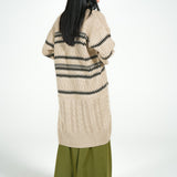 LONG JACQUARD KNIT CARDIGAN