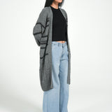 LONG JACQUARD KNIT CARDIGAN