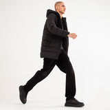 LONG PUFFER HOODIE JACKET