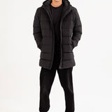 LONG PUFFER HOODIE JACKET