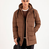 LONG PUFFER HOODIE JACKET
