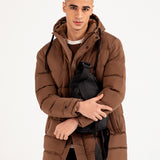 LONG PUFFER HOODIE JACKET