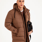 LONG PUFFER HOODIE JACKET