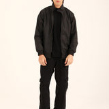 TEXTURED FAUX LEATHER JACKET