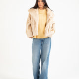 WIDE COLLAR FUR JACKET