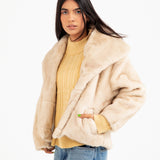 WIDE COLLAR FUR JACKET