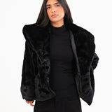 WIDE COLLAR FUR JACKET