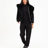 WIDE COLLAR FUR JACKET