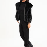 WIDE COLLAR FUR JACKET