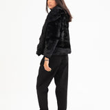 WIDE COLLAR FUR JACKET