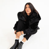 WIDE COLLAR FUR JACKET