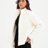 FUR JACKET WITH MOCK NECK