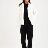 FUR JACKET WITH MOCK NECK