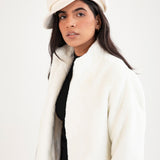 FUR JACKET WITH MOCK NECK