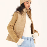 KNIT SLEEVES PUFFER JACKET