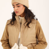 KNIT SLEEVES PUFFER JACKET