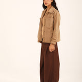 BUTTON DOWN SUEDE JACKET